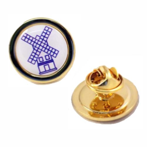 Superior Badge 16mm round gold clutch and printed dome